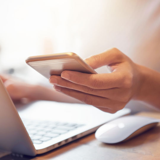 smartphone and laptop