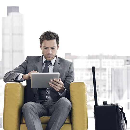 man working with his laptop